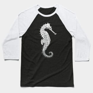 Black and White Seahorse Baseball T-Shirt